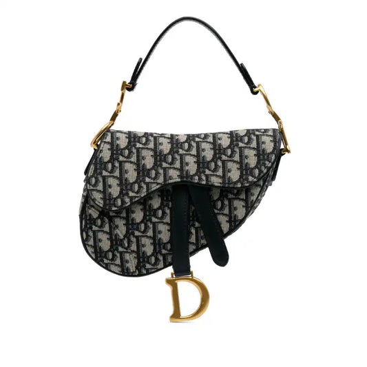 Dior Mini Oblique Canvas Saddle Bag