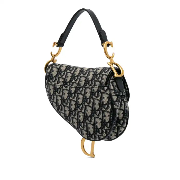 Dior Mini Oblique Canvas Saddle Bag