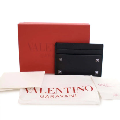 Valentino Leather Rockstud Card Holder