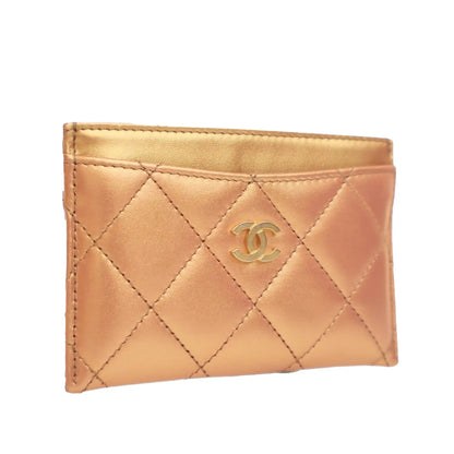Chanel CC Quilted Metallic Lambskin Card Holder