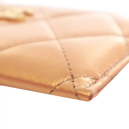 Chanel CC Quilted Metallic Lambskin Card Holder