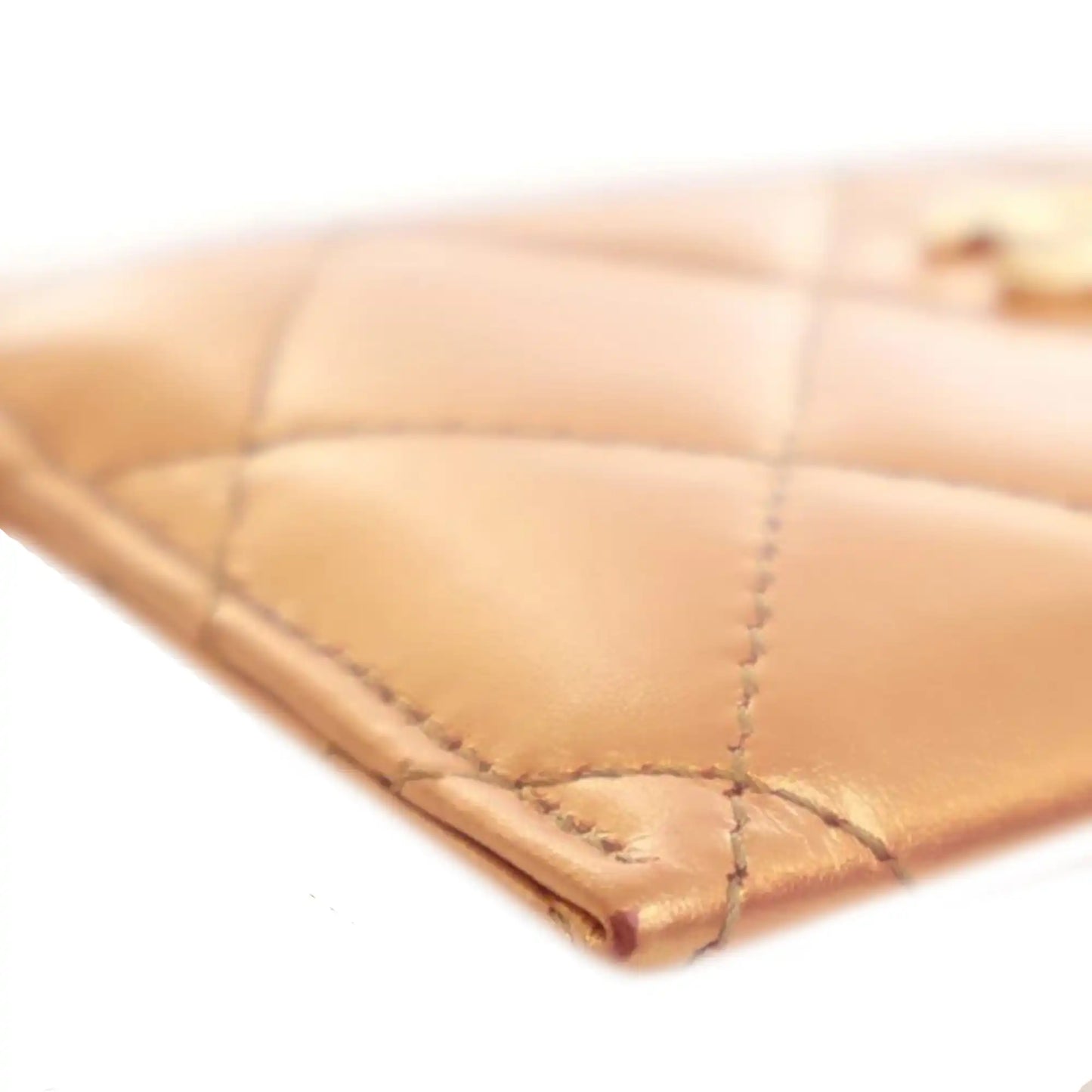 Chanel CC Quilted Metallic Lambskin Card Holder