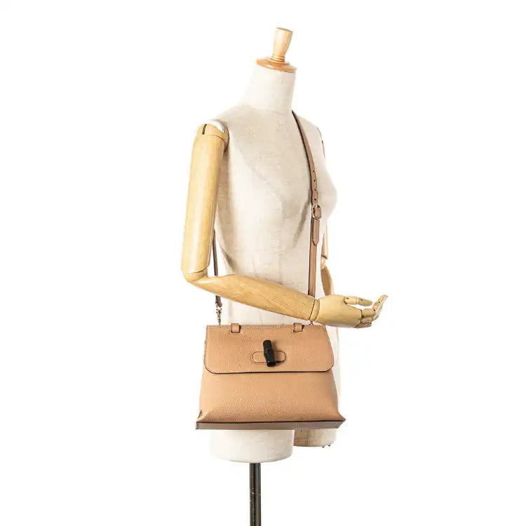 Gucci Small Leather Bamboo Daily Satchel