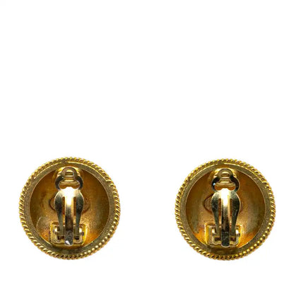 Chanel Gold Plated Round Clip On Earrings