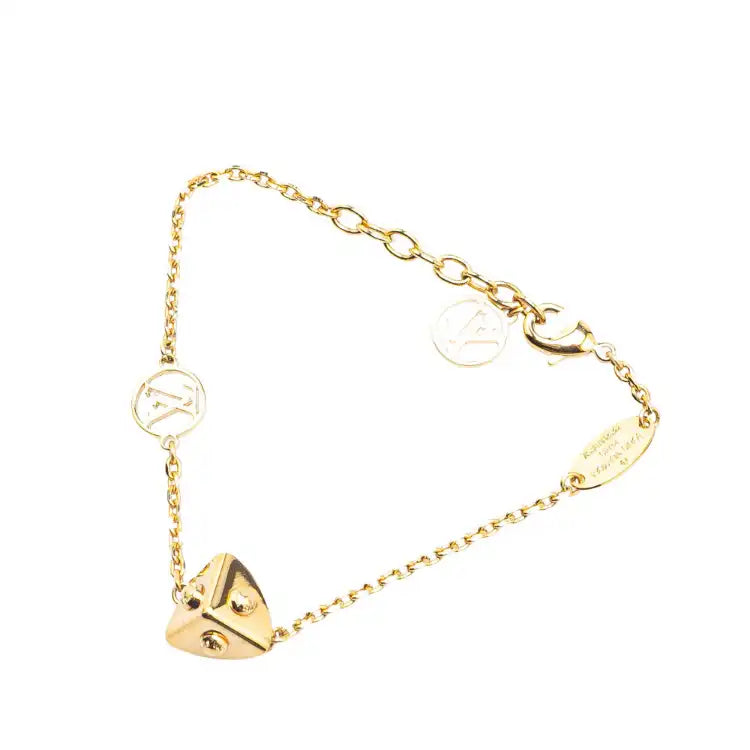 Louis Vuitton Gold Plated Trunkies Charm Bracelet