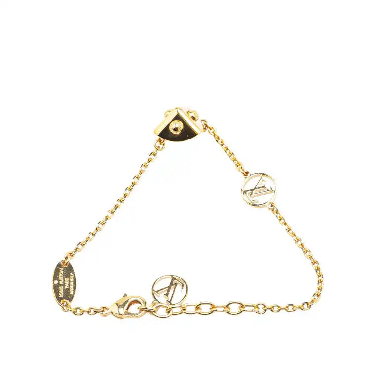 Louis Vuitton Gold Plated Trunkies Charm Bracelet
