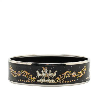 Hermès Wide Enamel Printed Horse Motif Bracelet
