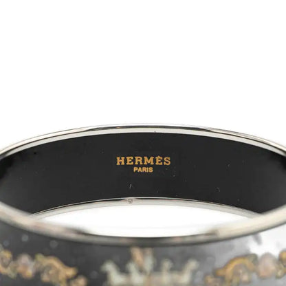 Hermès Wide Enamel Printed Horse Motif Bracelet