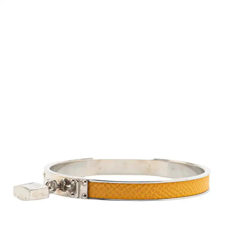 Hermès Leather Kelly Cadena Lock Bangle Bracelet