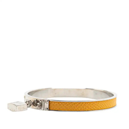 Hermès Leather Kelly Cadena Lock Bangle Bracelet