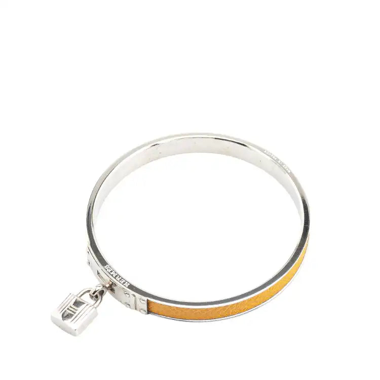 Hermès Leather Kelly Cadena Lock Bangle Bracelet