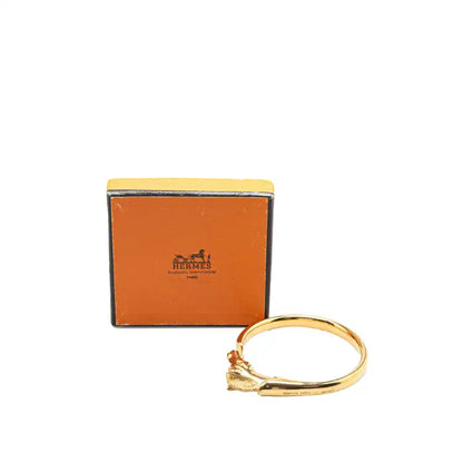 Hermès Gold Plated Tete de Cheval Horse Bangle