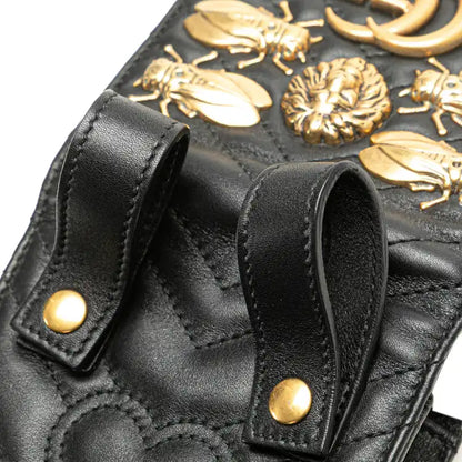 Gucci Mini GG Marmont Matelasse Leather Animal Studs Belt Pouch Bag