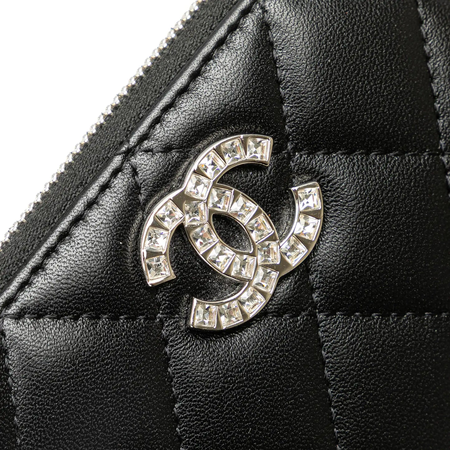 Chanel Quilted Lambskin CC Crystal Coin Pouch