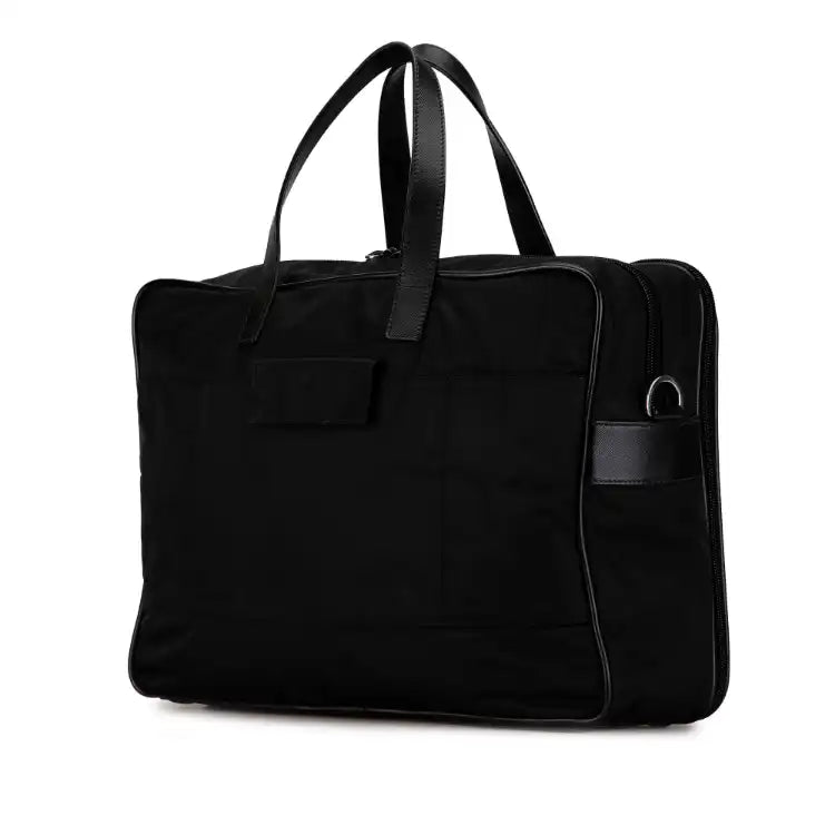 Prada Saffiano-Trimmed Tessuto Briefcase