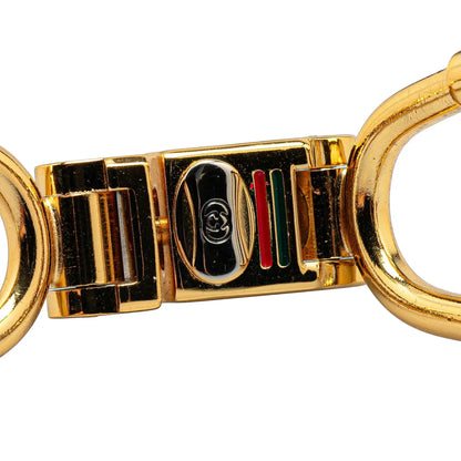 Gucci Gold Plated Interlocking G Web Key Chain
