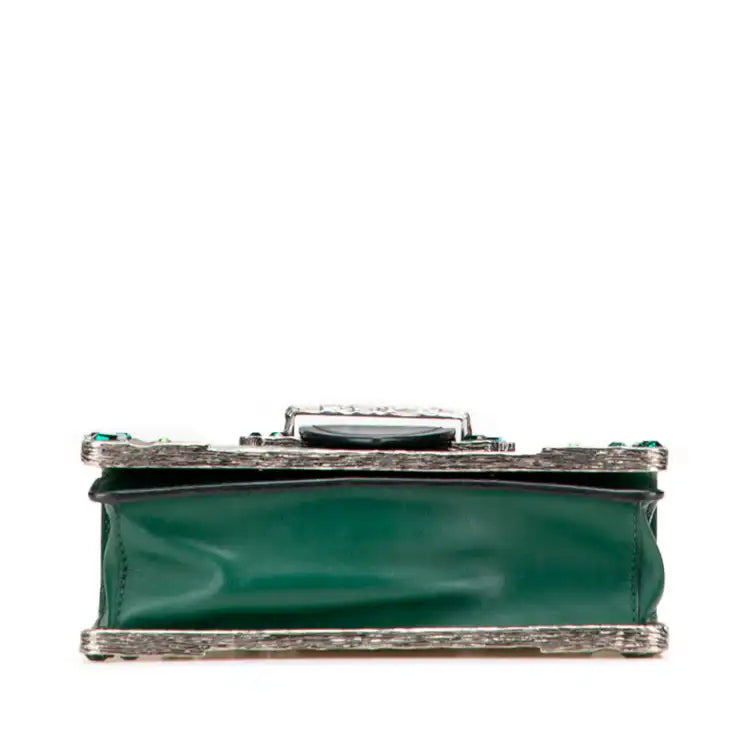 Prada Saffiano Trimmed City Calf Crystal Cahier Crossbody