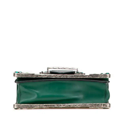 Prada Saffiano Trimmed City Calf Crystal Cahier Crossbody