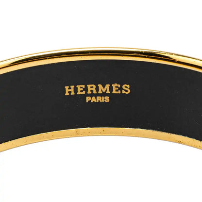 Hermès Wide Greyhound Enamel Bangle 62