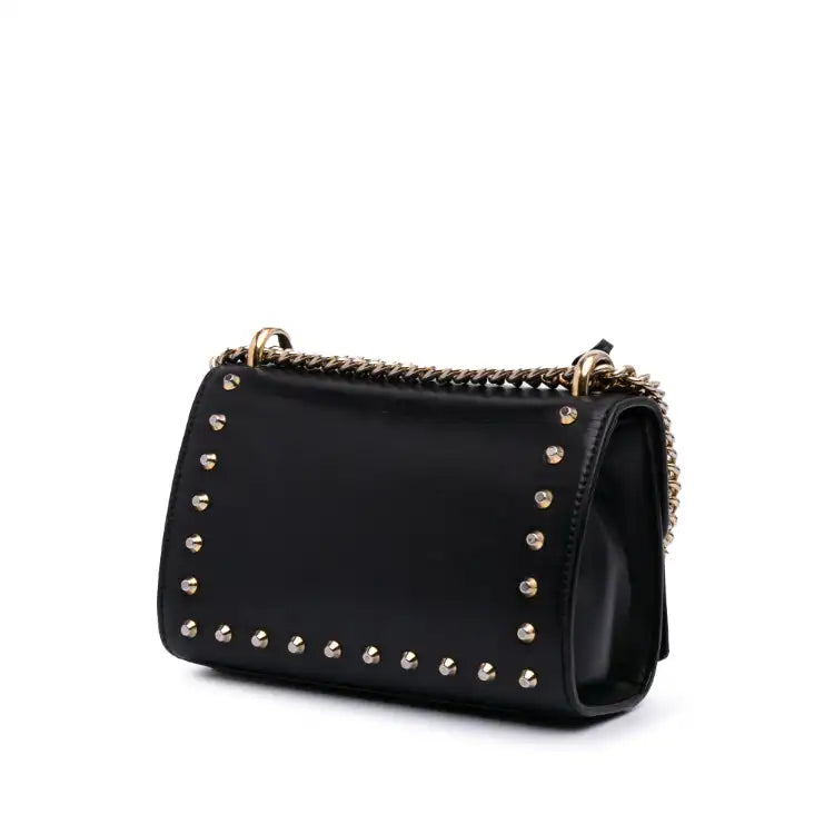 Gucci Small Pearl Studded Leather Padlock Crossbody