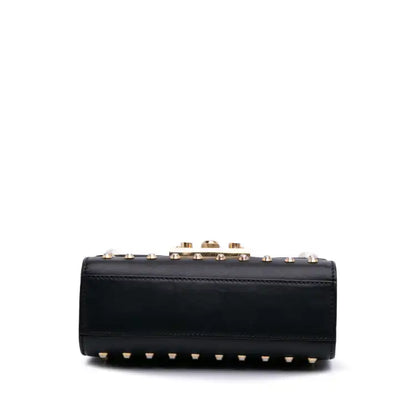 Gucci Small Pearl Studded Leather Padlock Crossbody