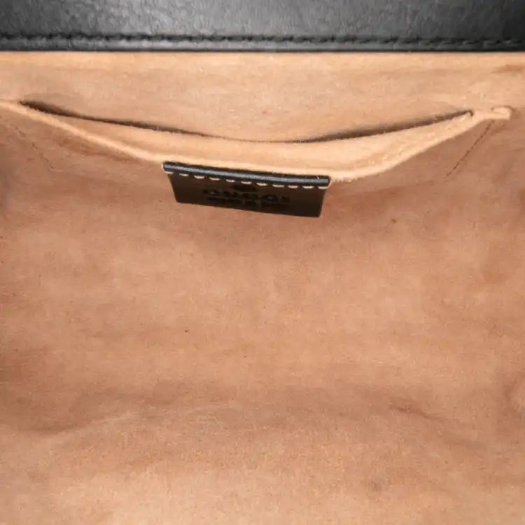 Gucci Small Pearl Studded Leather Padlock Crossbody