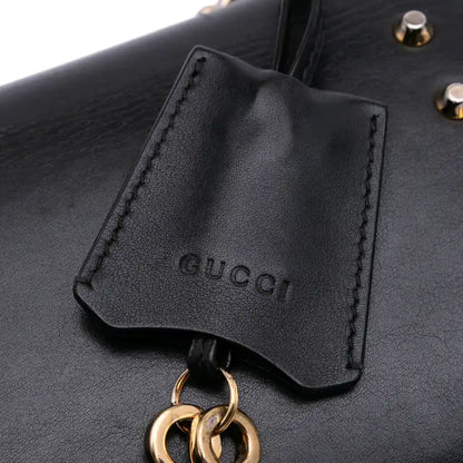 Gucci Small Pearl Studded Leather Padlock Crossbody
