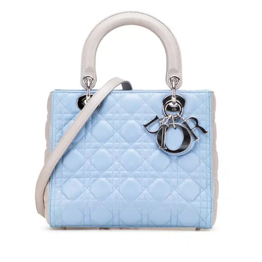 Dior Medium Bicolor Lambskin Cannage Lady Dior