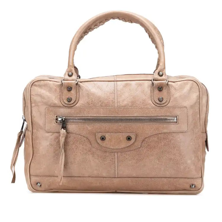 Balenciaga Mini Lambskin Motocross Classic Folder Business Bag