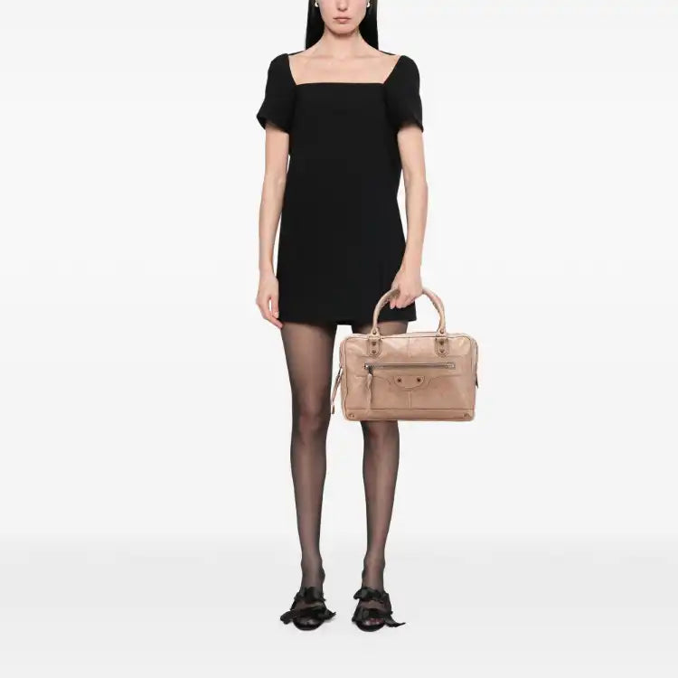 Balenciaga Mini Lambskin Motocross Classic Folder Business Bag