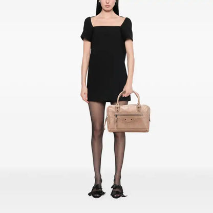 Balenciaga Mini Lambskin Motocross Classic Folder Business Bag