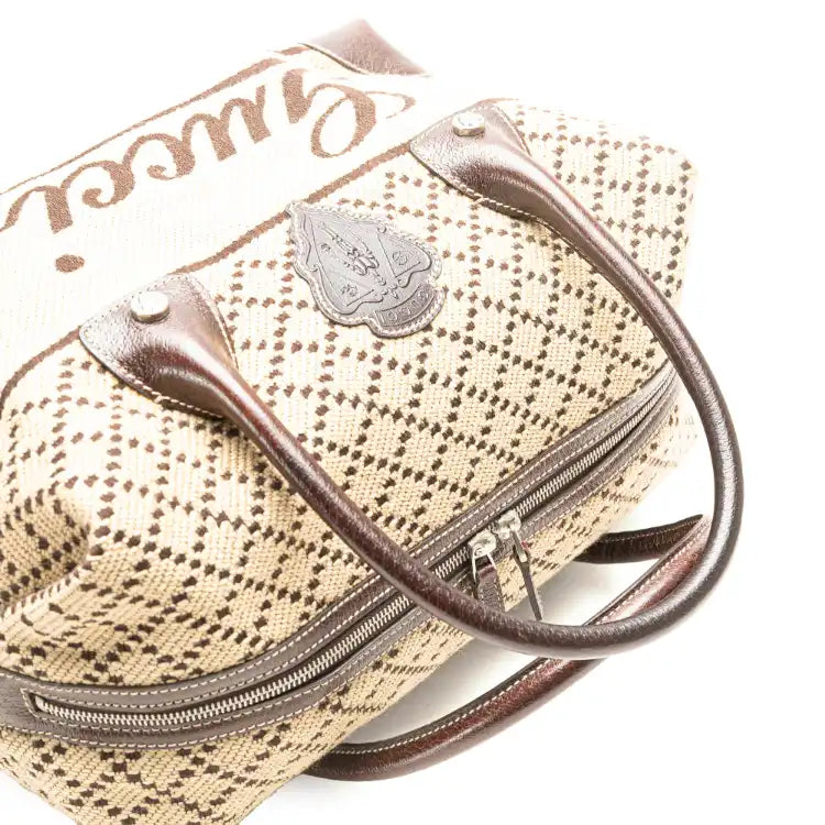 Gucci Diamante Canvas Crest Boston