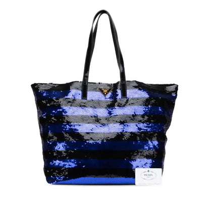 Prada Sequined Satin Stripes Tote