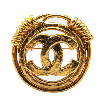 Gold Plated CC Brooch