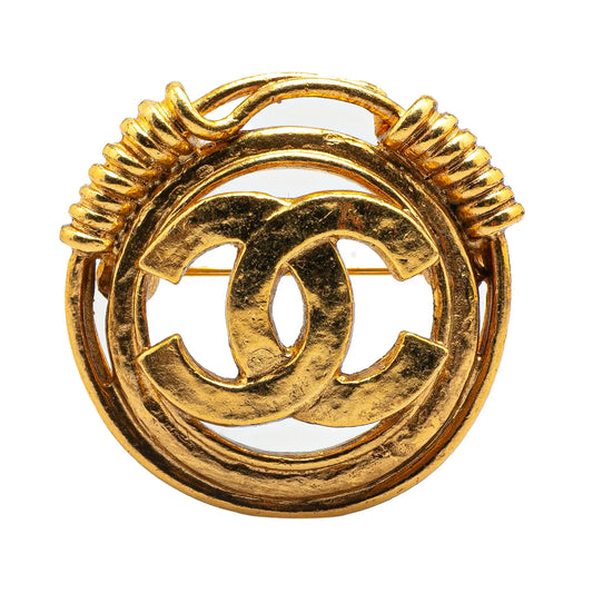 Gold Plated CC Brooch