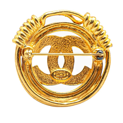 Gold Plated CC Brooch