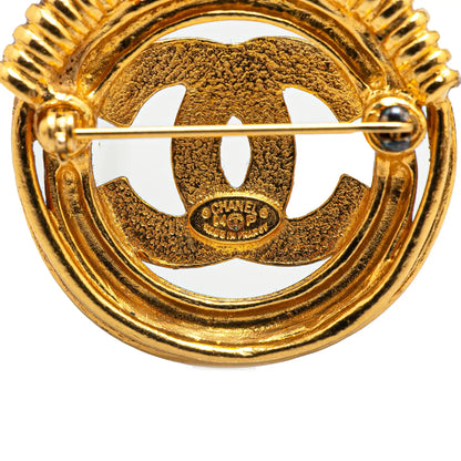 Gold Plated CC Brooch