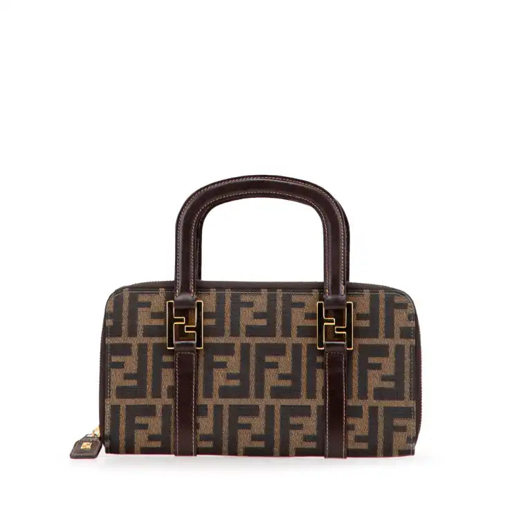 Fendi Zucca Canvas Top Handle Wallet