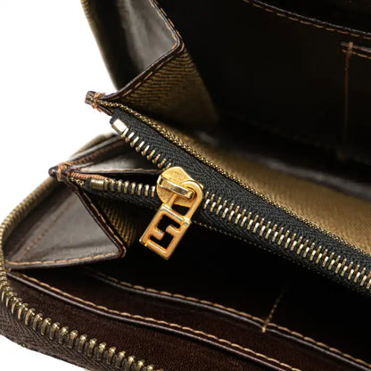 Fendi Zucca Canvas Top Handle Wallet