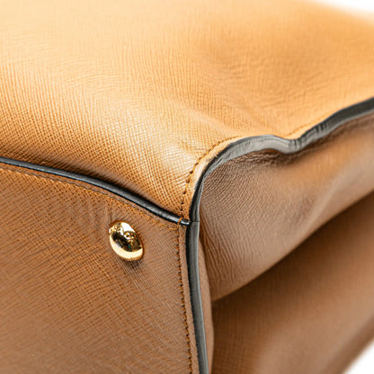 Prada Saffiano Soft Triple Pocket Satchel