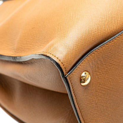 Prada Saffiano Soft Triple Pocket Satchel