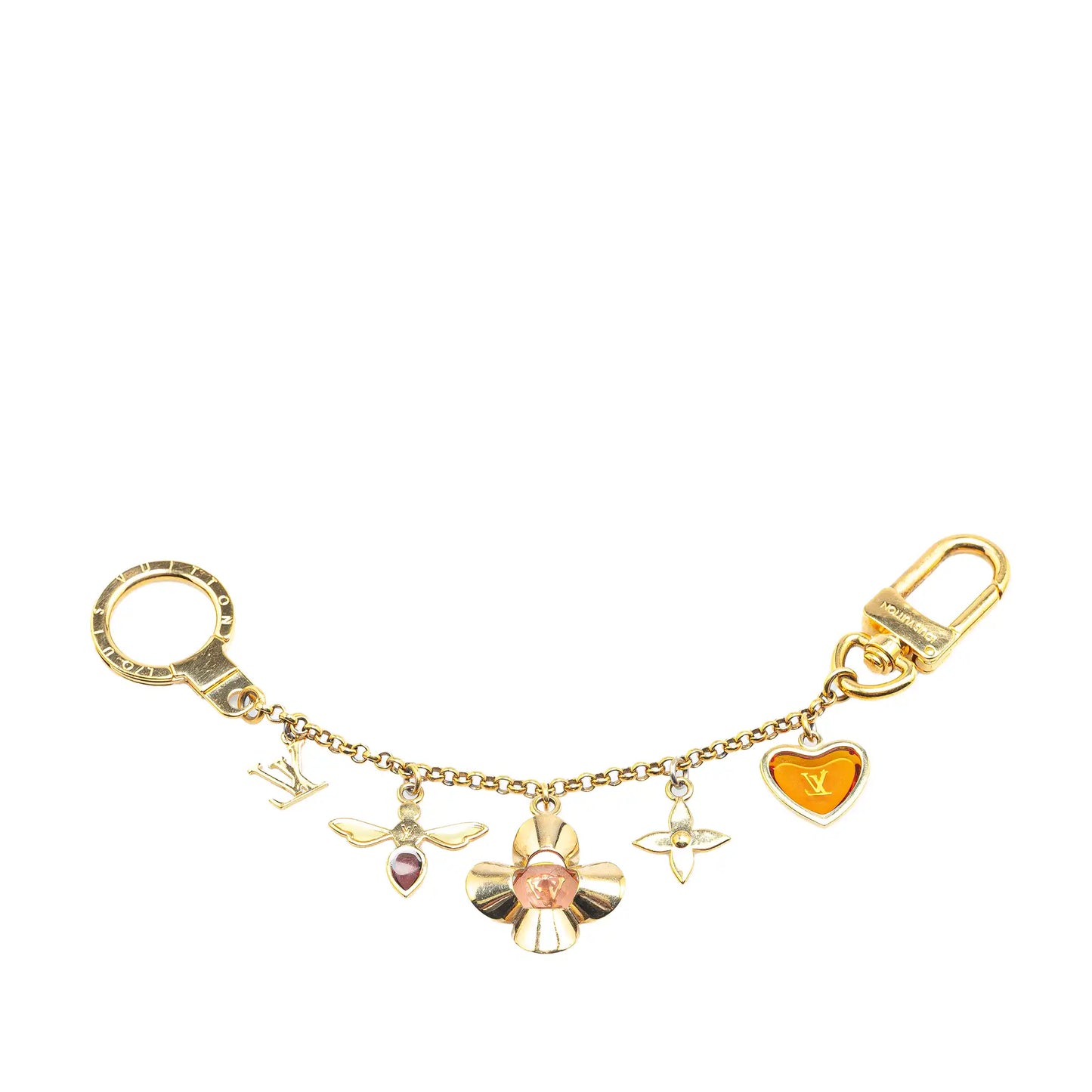 Louis Vuitton Gold Plated Bee Flower Bag Charm Key Chain