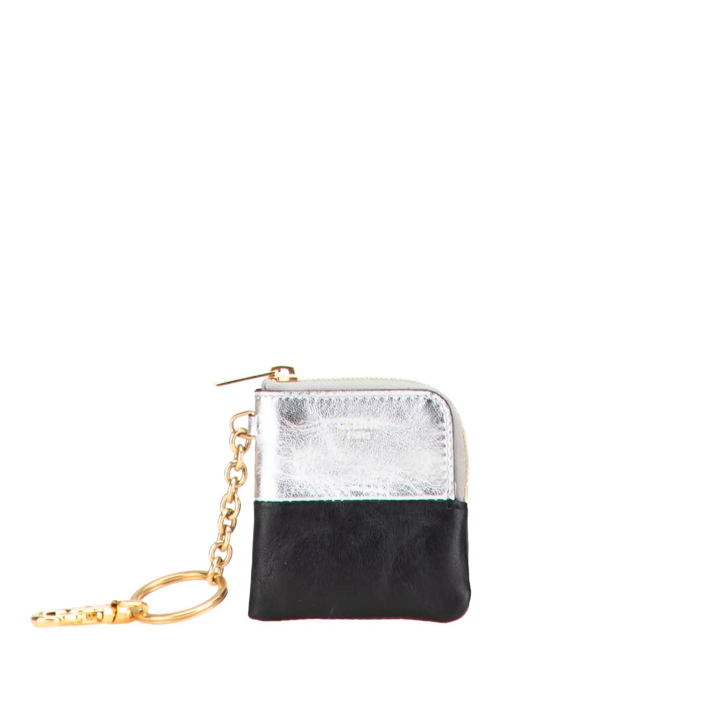 Celine Bicolor Leather Key Ring Coin Pouch