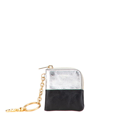 Celine Bicolor Leather Key Ring Coin Pouch