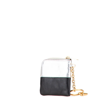 Celine Bicolor Leather Key Ring Coin Pouch
