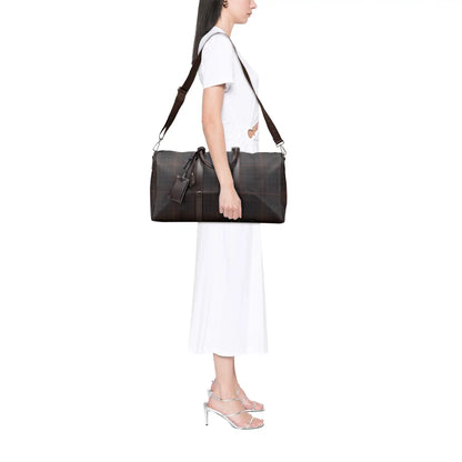 Burberry Tonal Check Coated Canvas Travel Bag