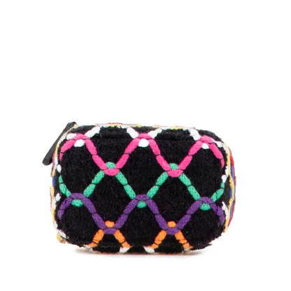 Chanel Mini Multicolor Tweed CC Pearl Crush Vanity Case with Chain