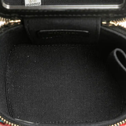 Chanel Mini Multicolor Tweed CC Pearl Crush Vanity Case with Chain