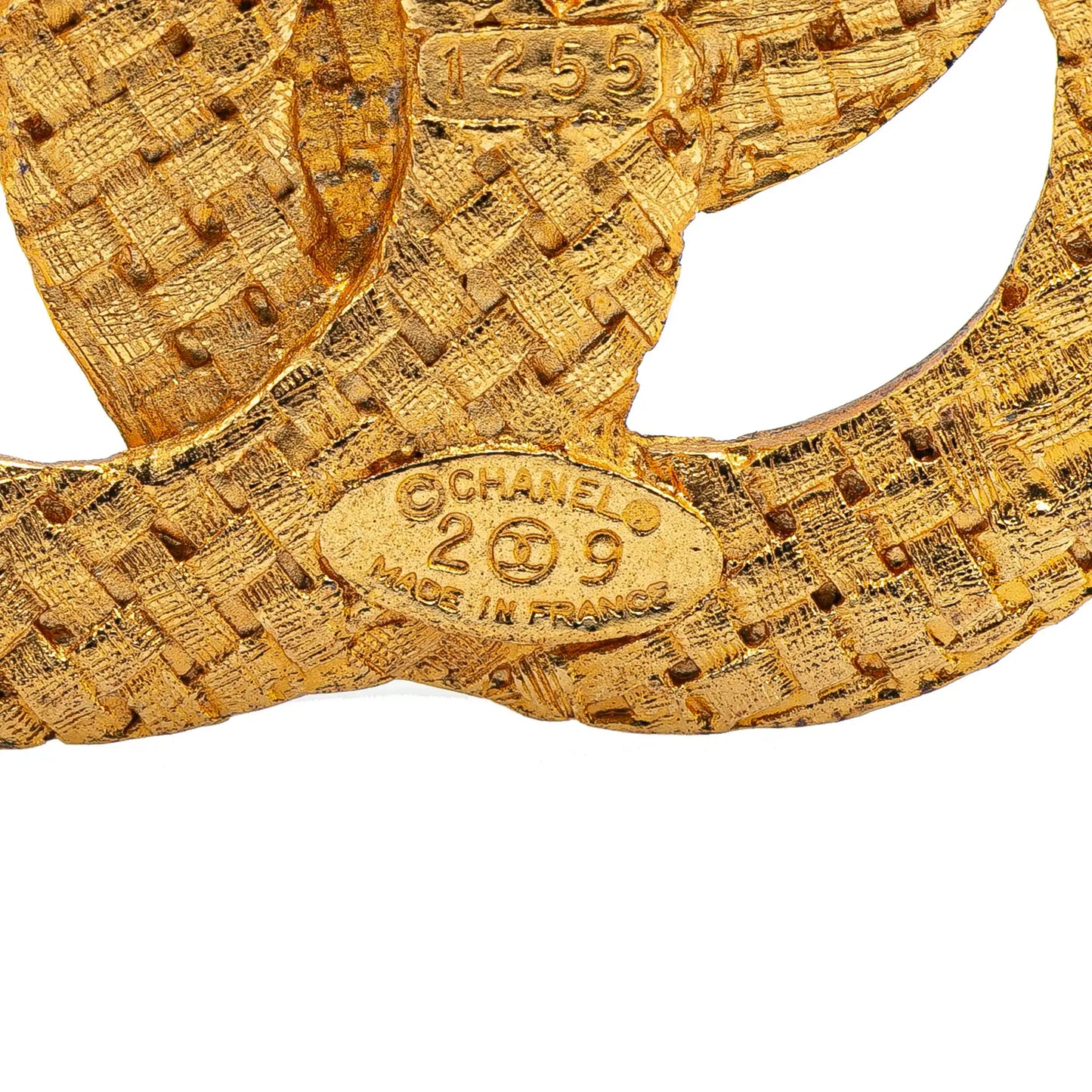 Chanel Gold Plated CC Triple Circle Brooch