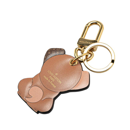 Louis Vuitton Monogram  and Leather Puppy Key Ring and Bag Charm